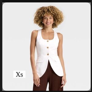 a new day Ivory Button-Front Vest